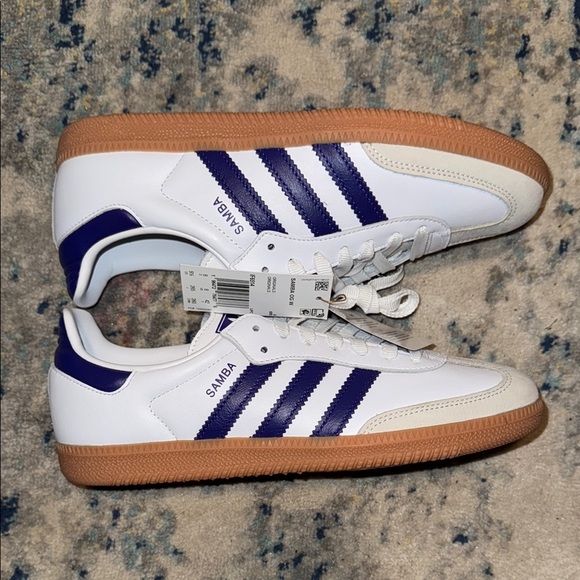 Adidas White and Blue Sneakers - Picture 3 of 5